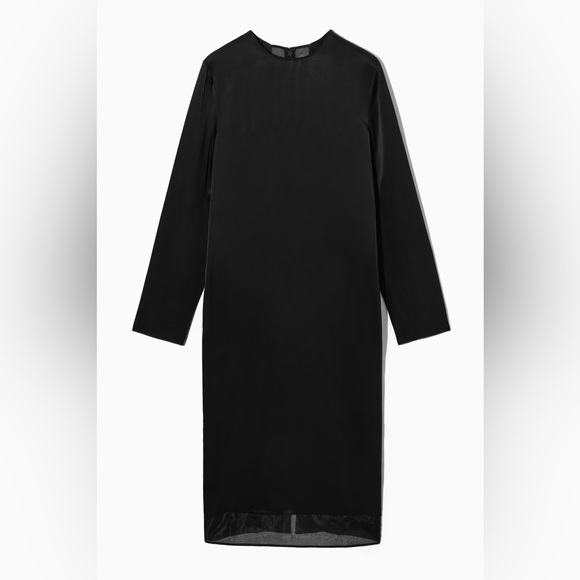 [COS] organza paneled long sleeve midi dress - Picture 5 of 7